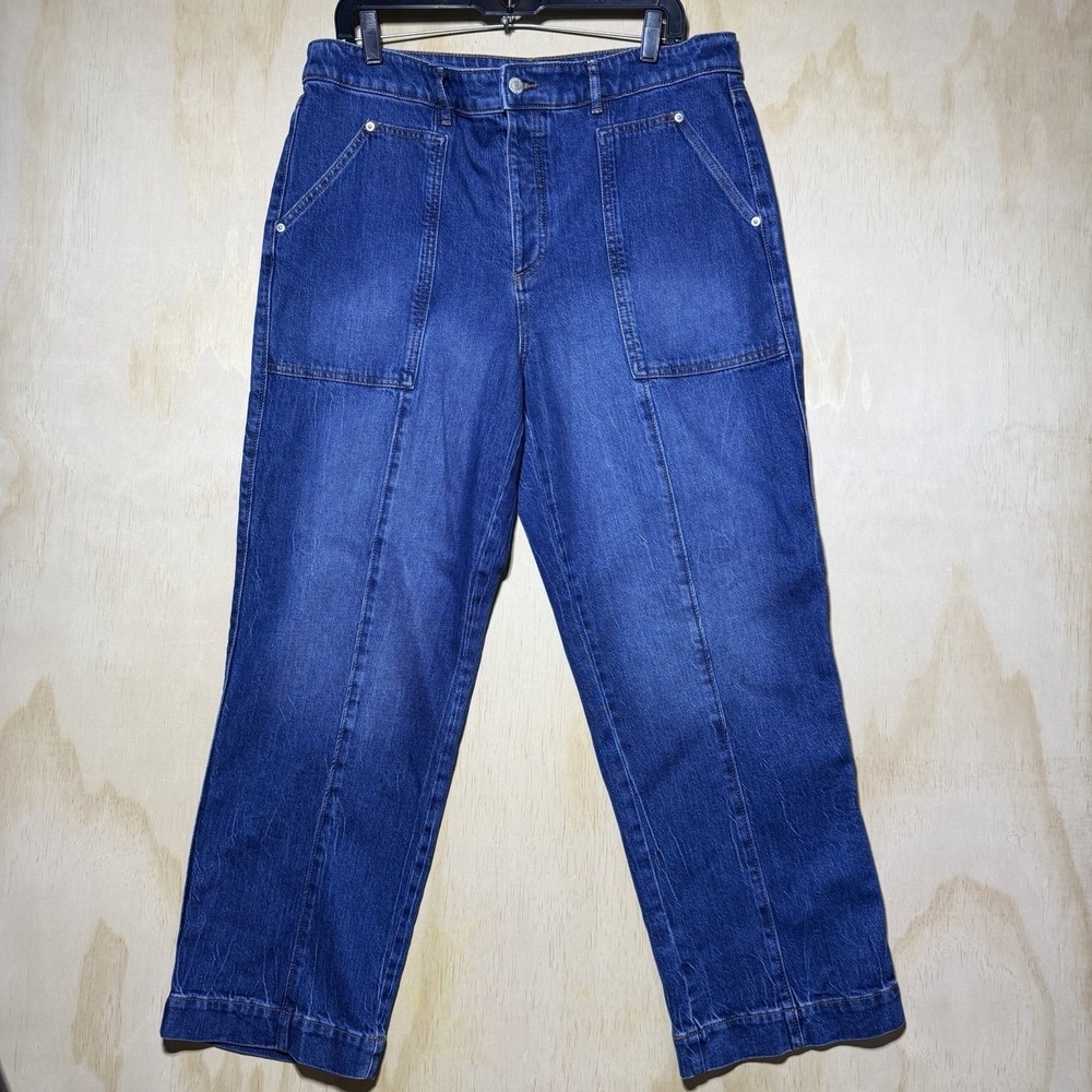 LOFT‎ Made & Loved Straight Leg Jeans Womens 32x28 Blue Denim High Rise 32/14